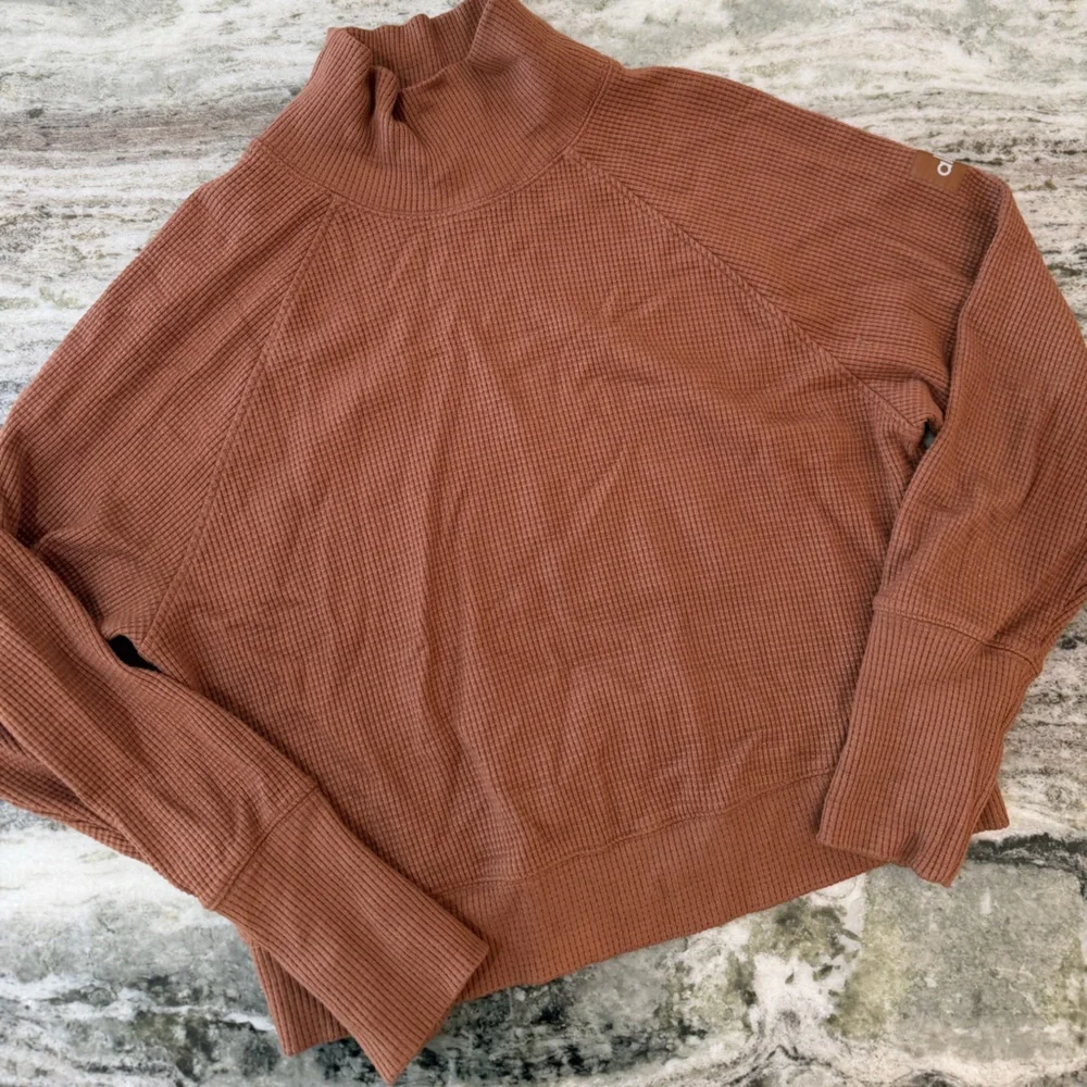 Alo Yoga Waffle Knit Weekend Escape Cowl Neck Sweater